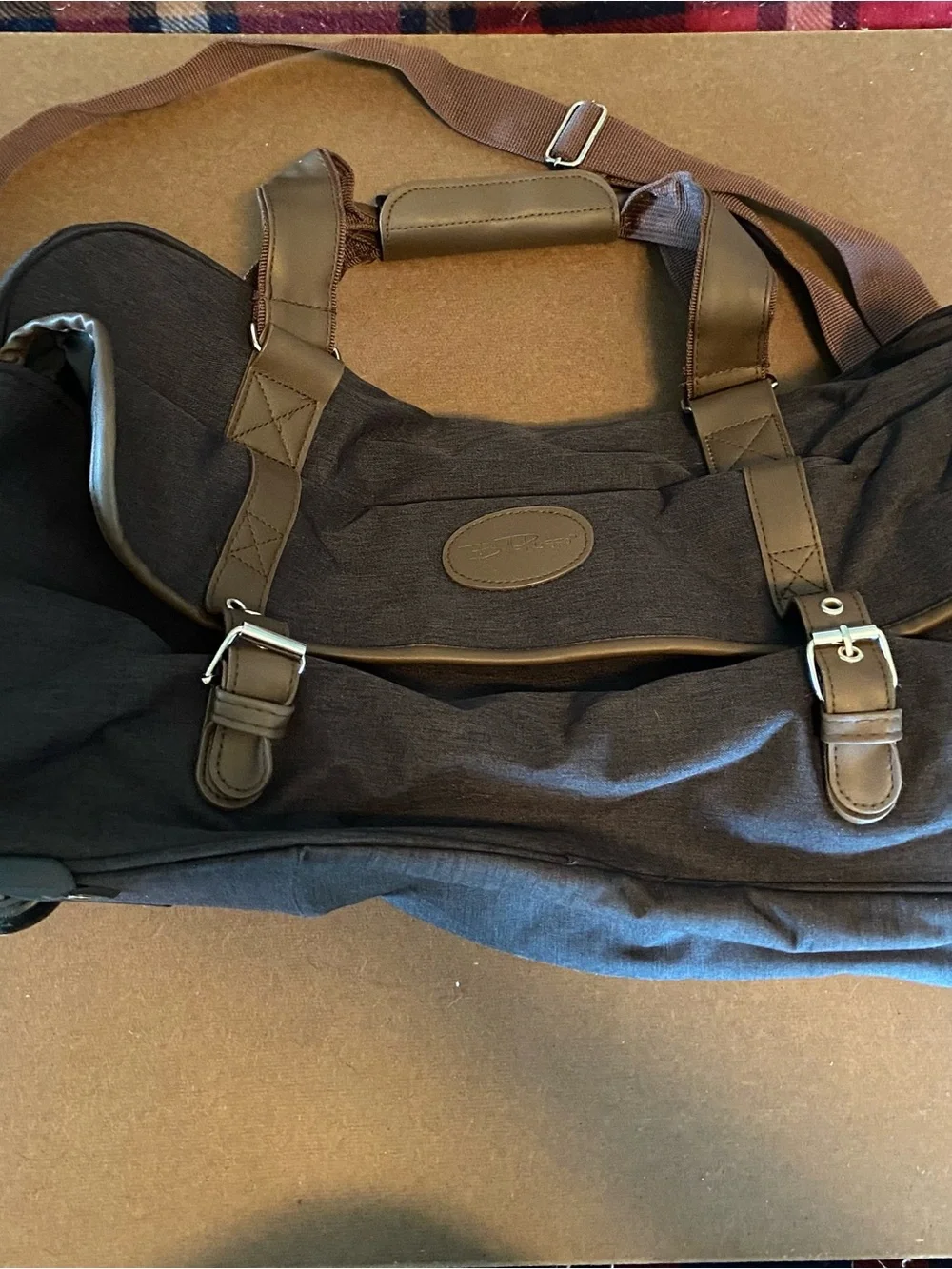 3 Bags - Brown Canvas Duffel Bag on wheels , Brown Tote & Large Brown Duffel Bag